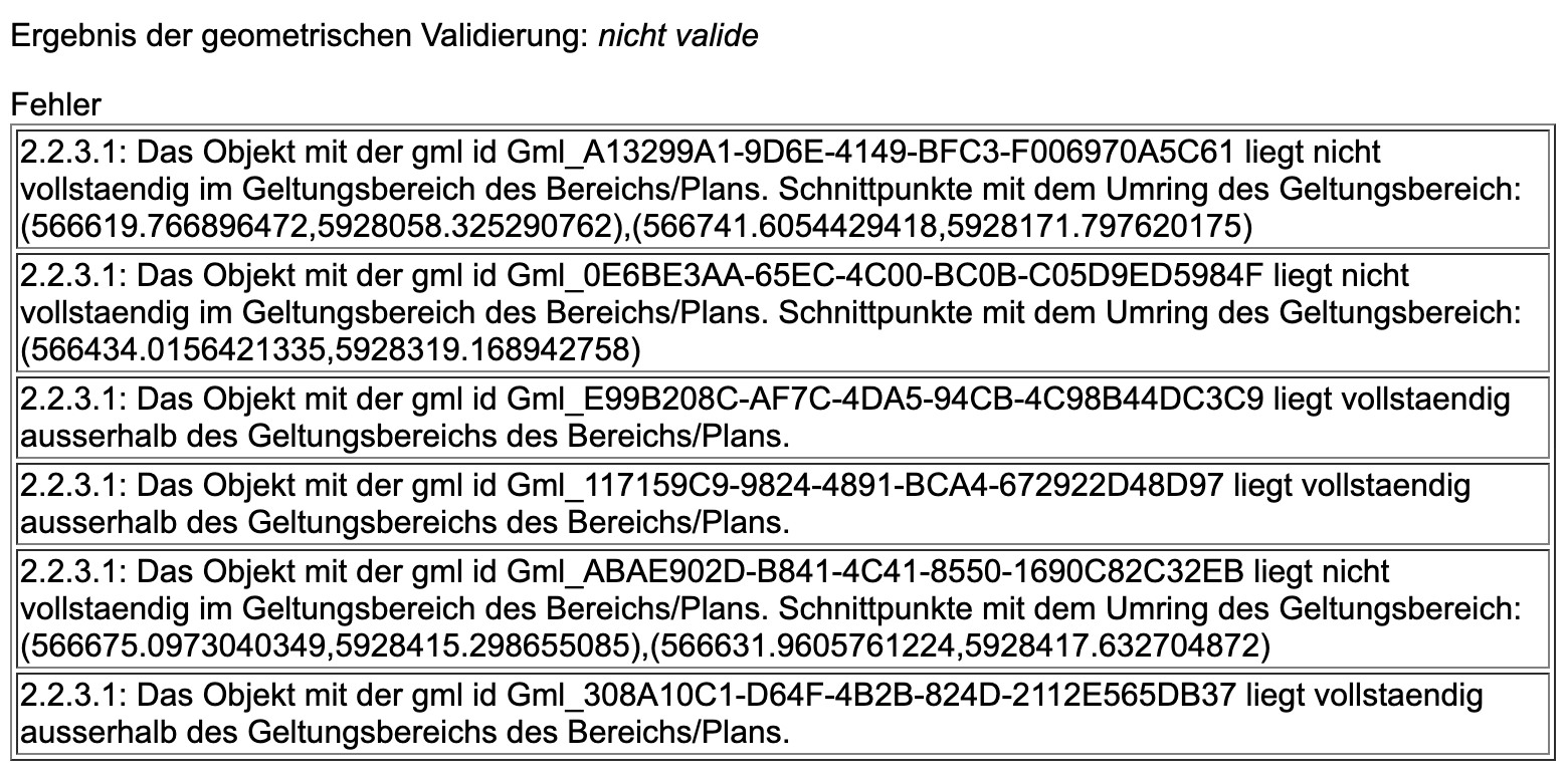 Validerung geometrisch nicht valide